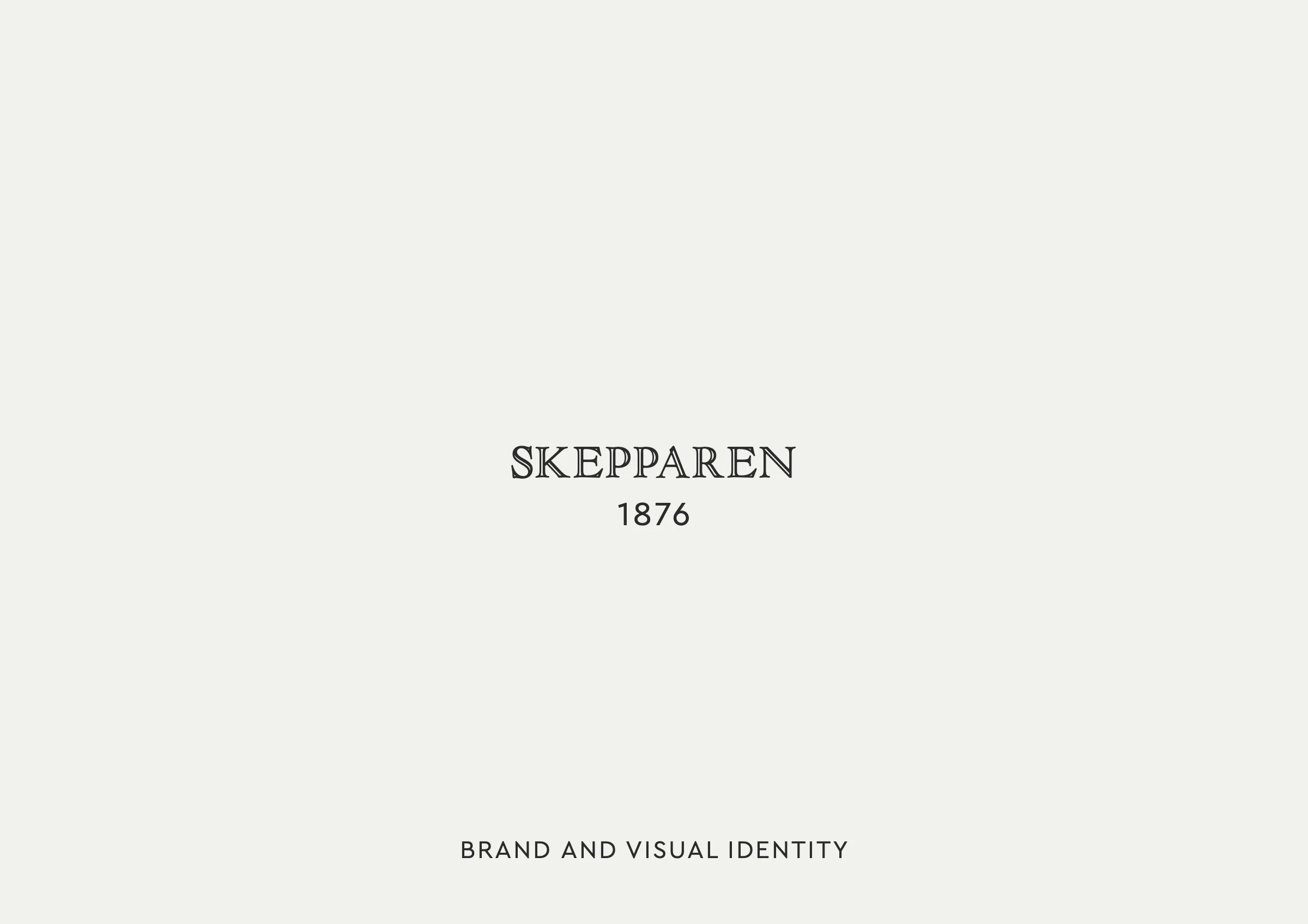 Brand bookens framsida: Skepparen 1876, Brand and visual identity