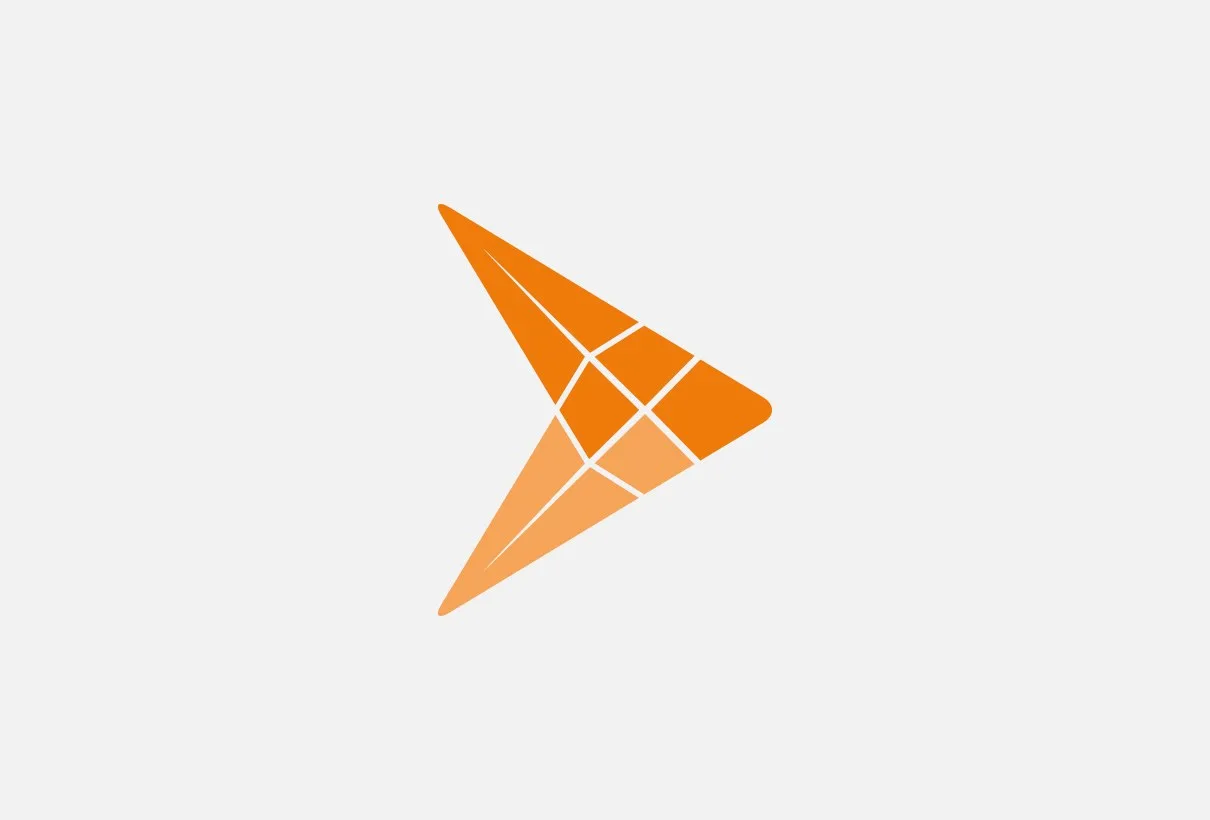 Consulences symbol: en orange pil uppdelad i fält