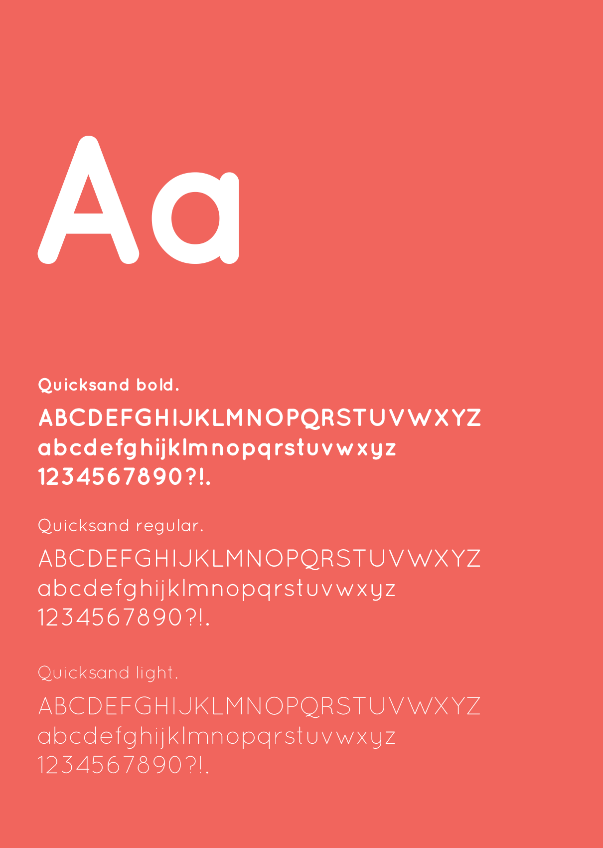 Animerat typografiprov: ”Aa” och alfabet i vitt på korallröd botten
