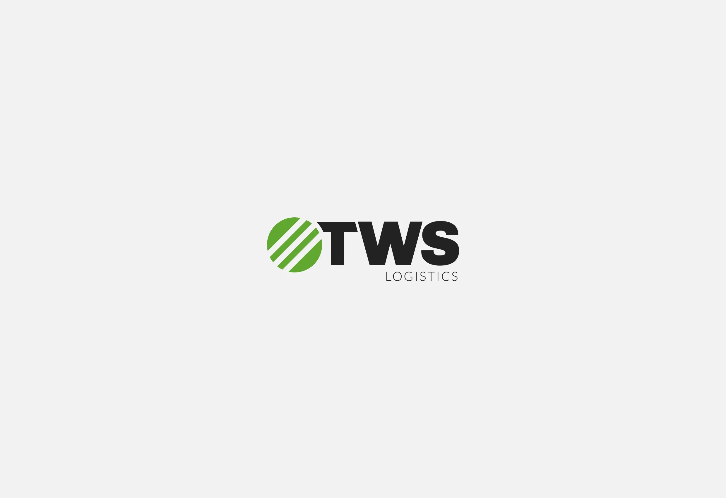 TWS logotyp i grönt och svart på ljusgrå botten
